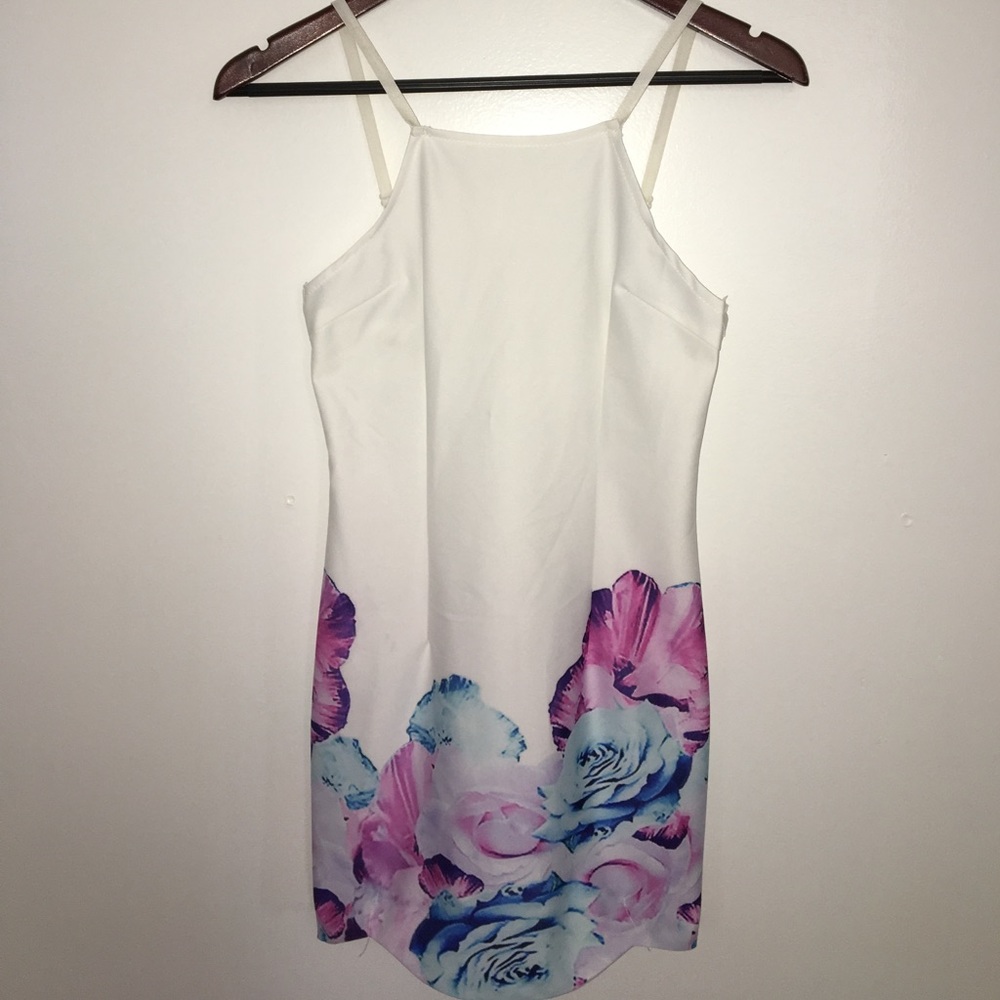 High neck minidress with adjustable straps