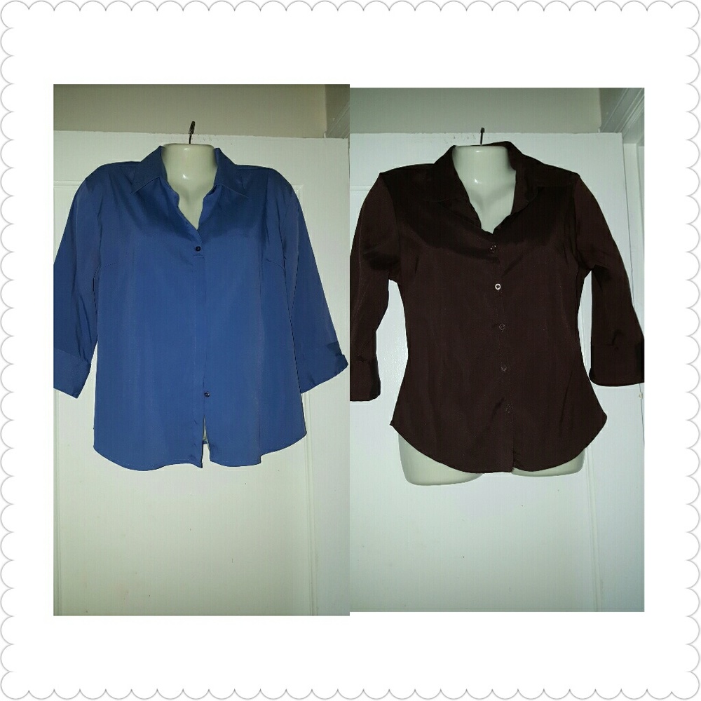 Set of 2 Women Button Down Shirts