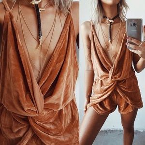 Saboskirt velvet playsuit
