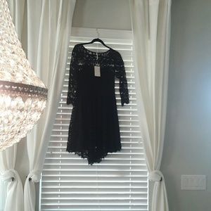 Free People Size 6 Lace Black Dress
