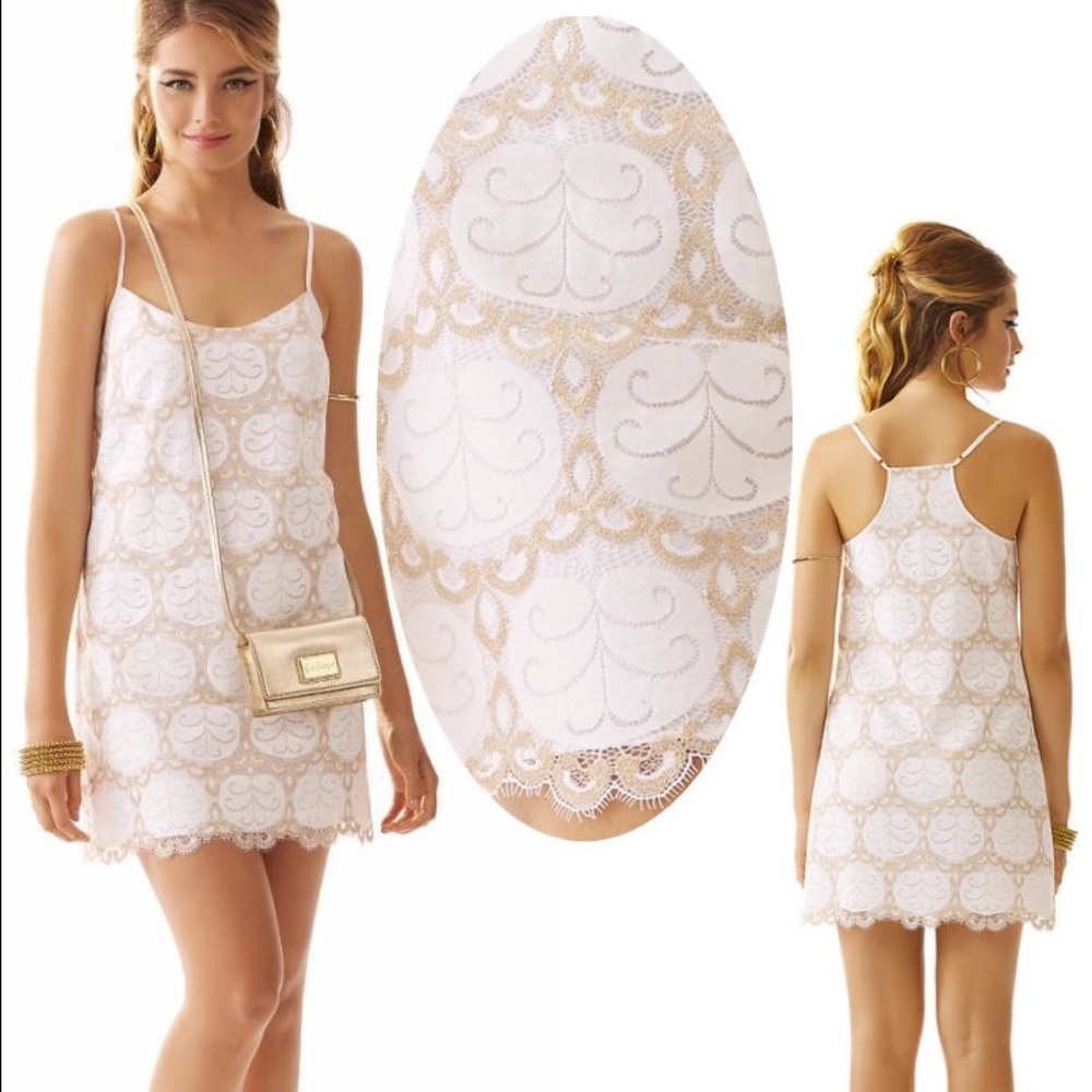 White and gold Lilly Pulitzer Dress