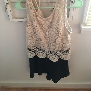 Lace and black romper!
