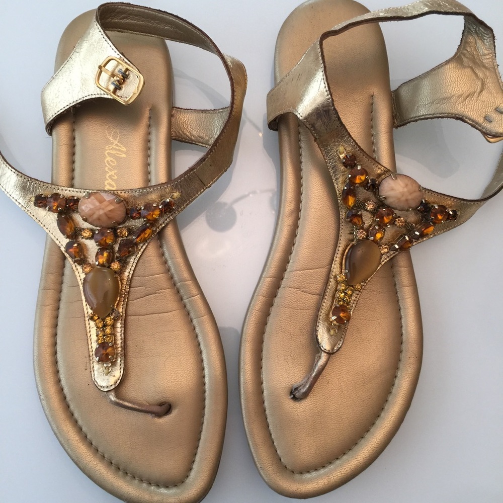 Rhinestone gold sandals