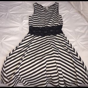 Black & White Stripe Dress with Lace!