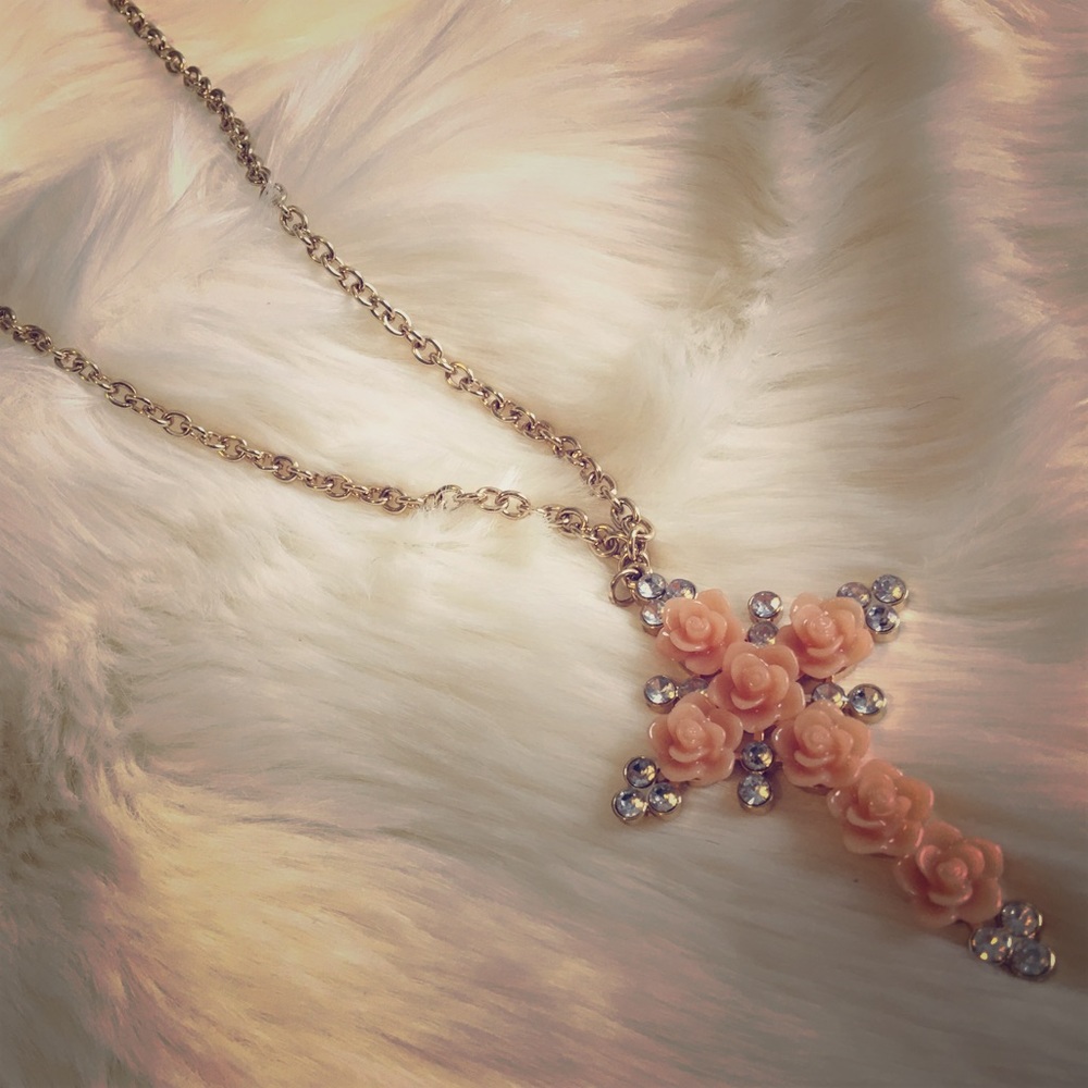 Long Chain Cross Necklace