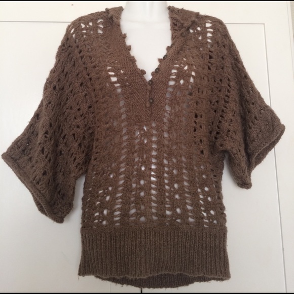 FREE PEOPLE Open Weave Knit Hoodie NWOT! - Picture 1 of 8