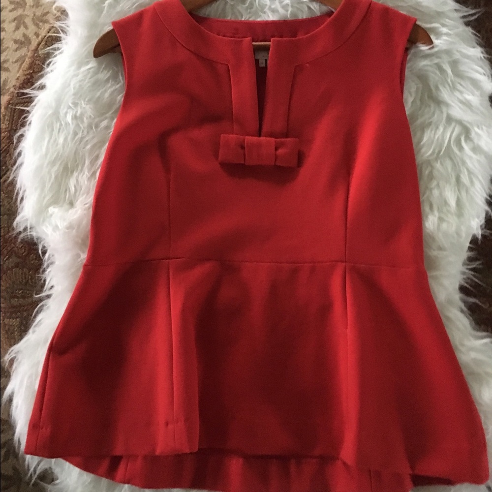 Red Kate Spade peplum top