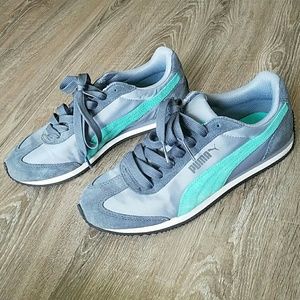 Retro style teal & Gray Pumas sneaker 8