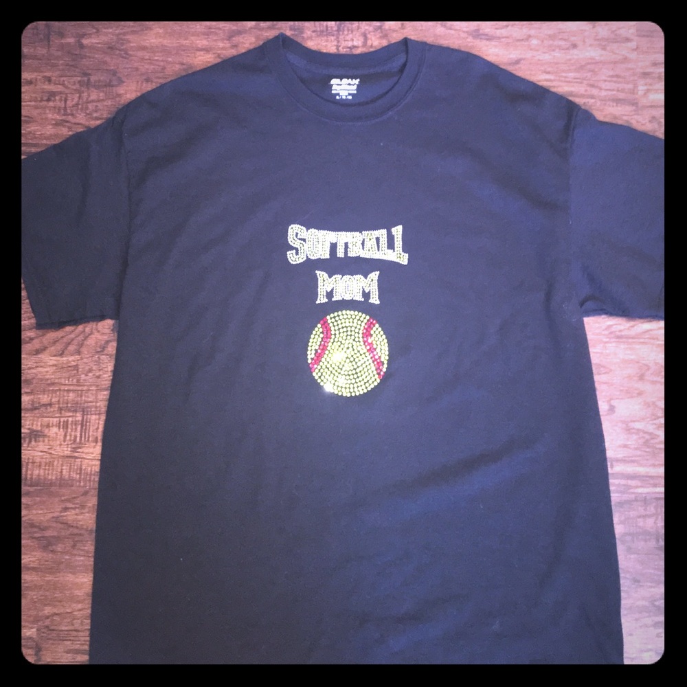 NEW SOFTBALL MOM RHINESTONE SHIRT