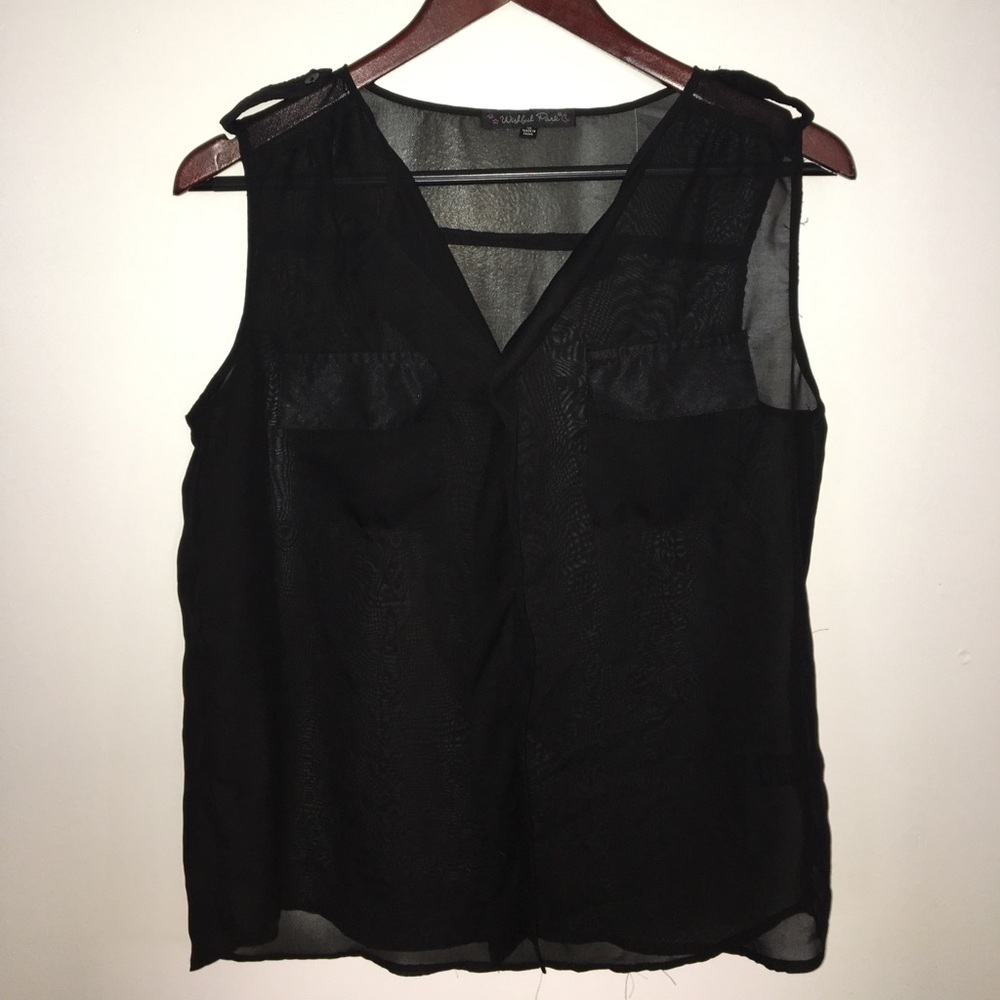 Black sheer sleeveless top