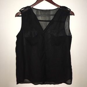 Black sheer sleeveless top