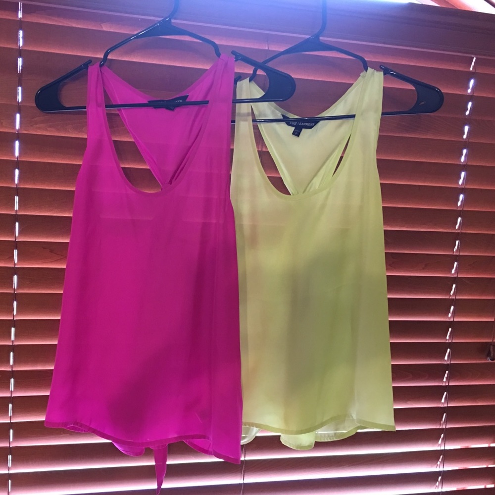 Express racer back, tie back tops sold together