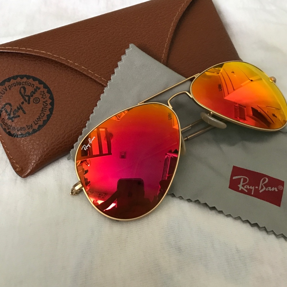 Ray-Bans - Orange Flash Aviator with Case