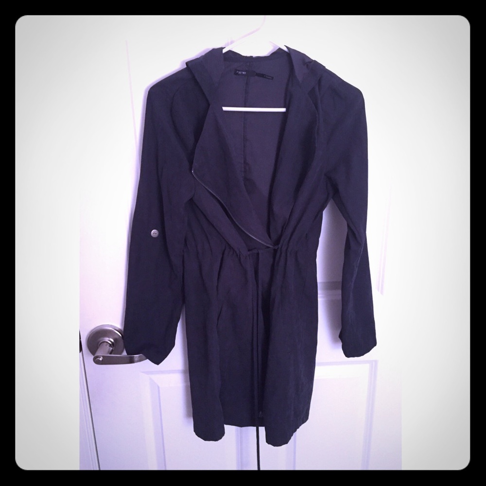 Dark Blue Poetry Long Jacket
