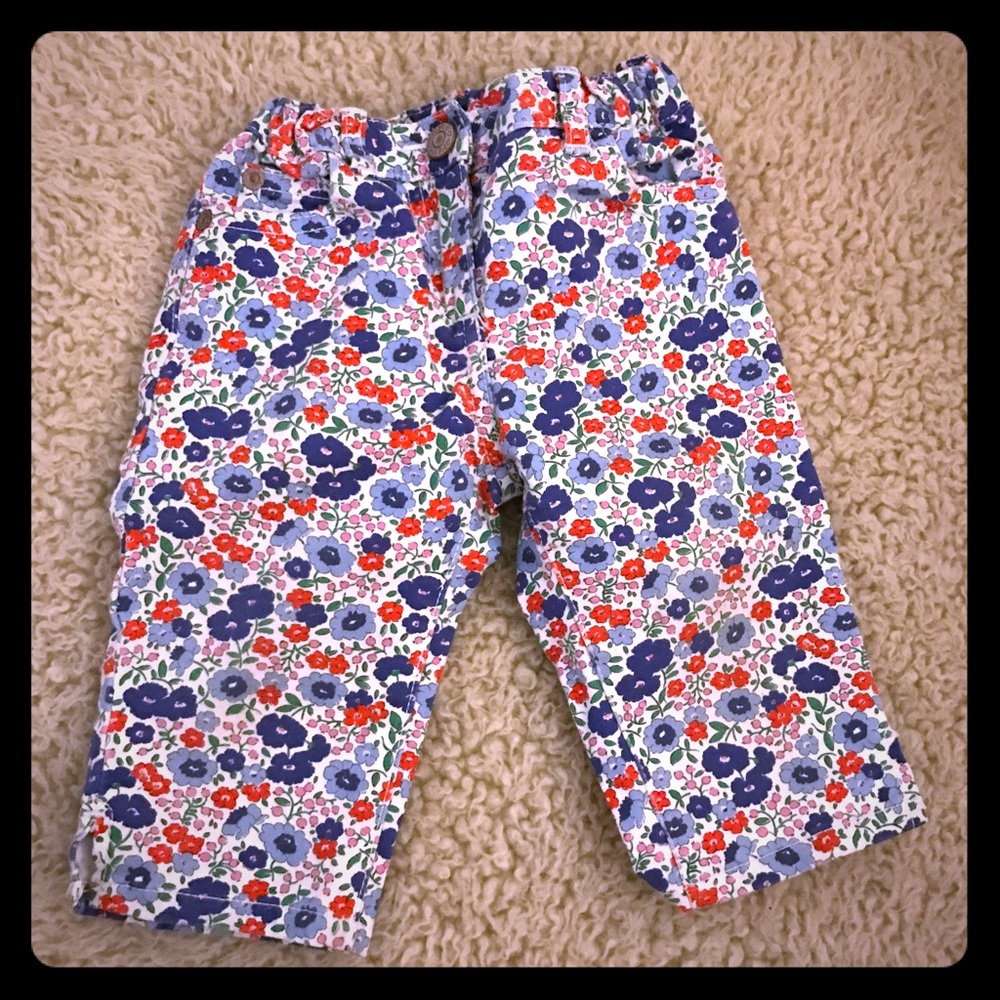 EUC mini boden 2Y Floral Capri Jeans
