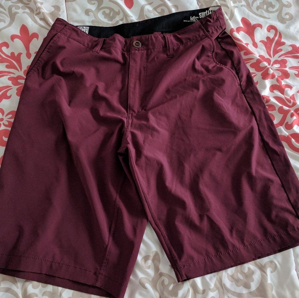 Volcom beach shorts burgundy