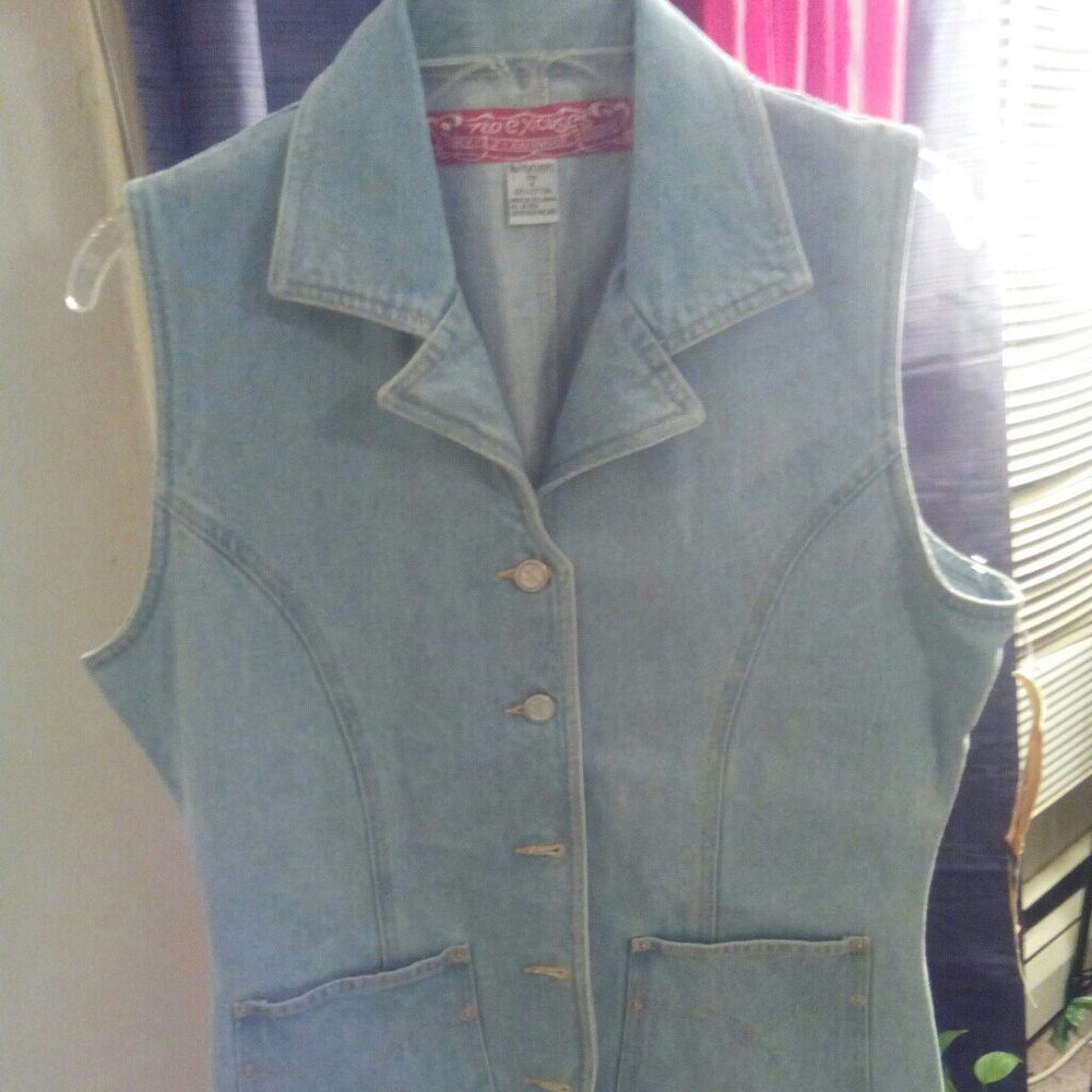Light Denim, 100 0/0 cotton vintage vest