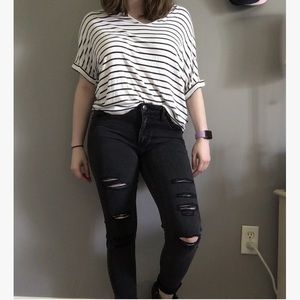 American Eagle Black Ripped Jeans