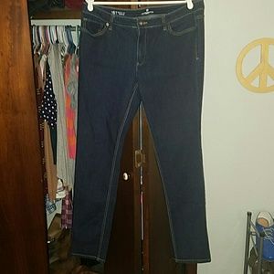 Dark wash skinny jeans