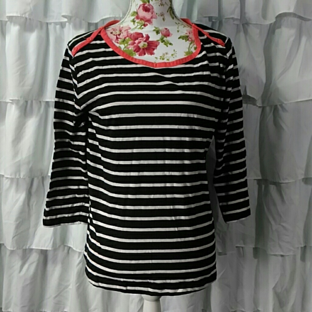 Lee Striped Neon Peach Shirt
