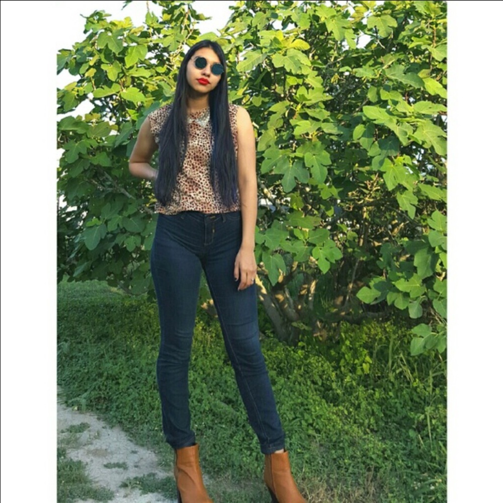 Cheetah Print Muscle Tee Blouse