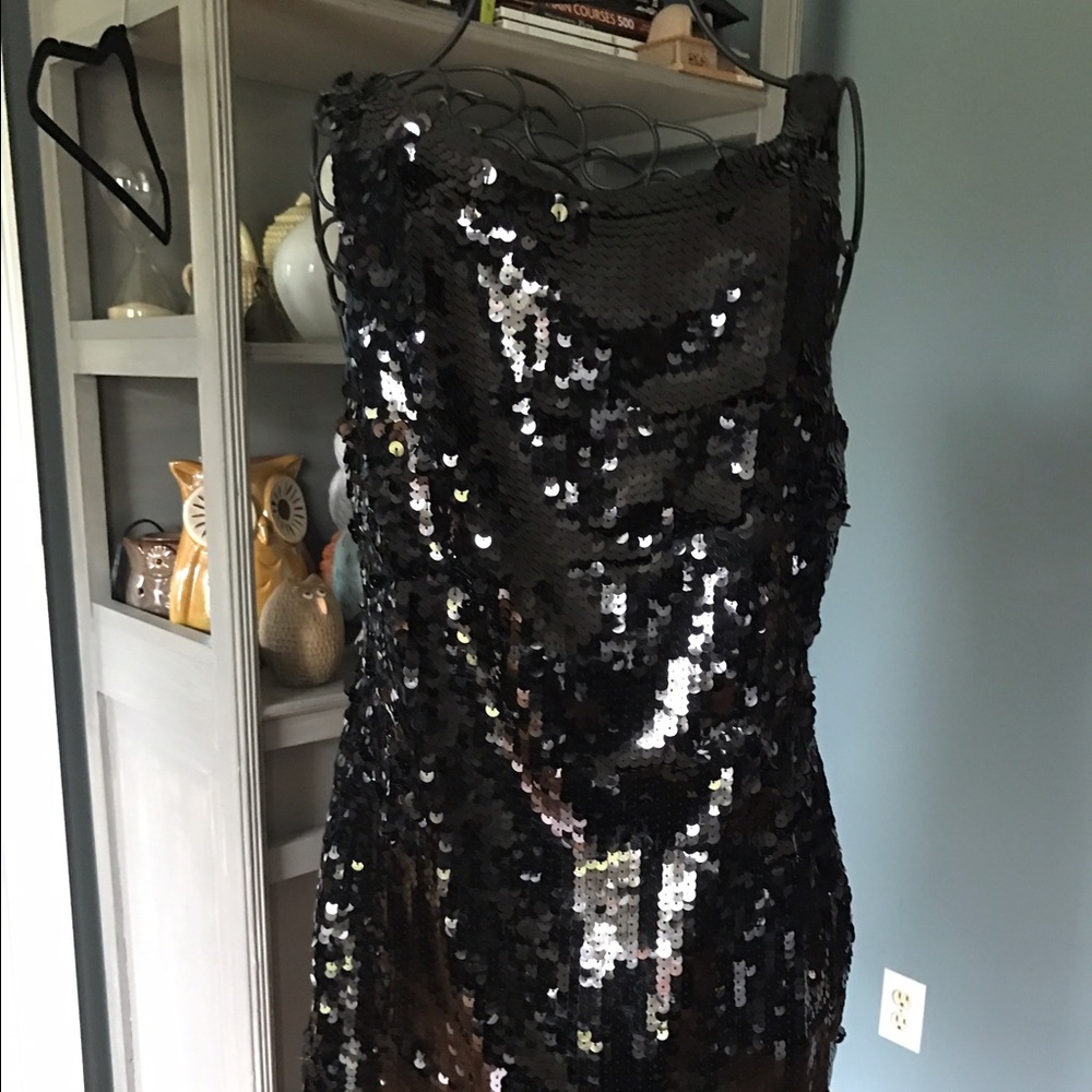Black sequin dress NWT banana republic