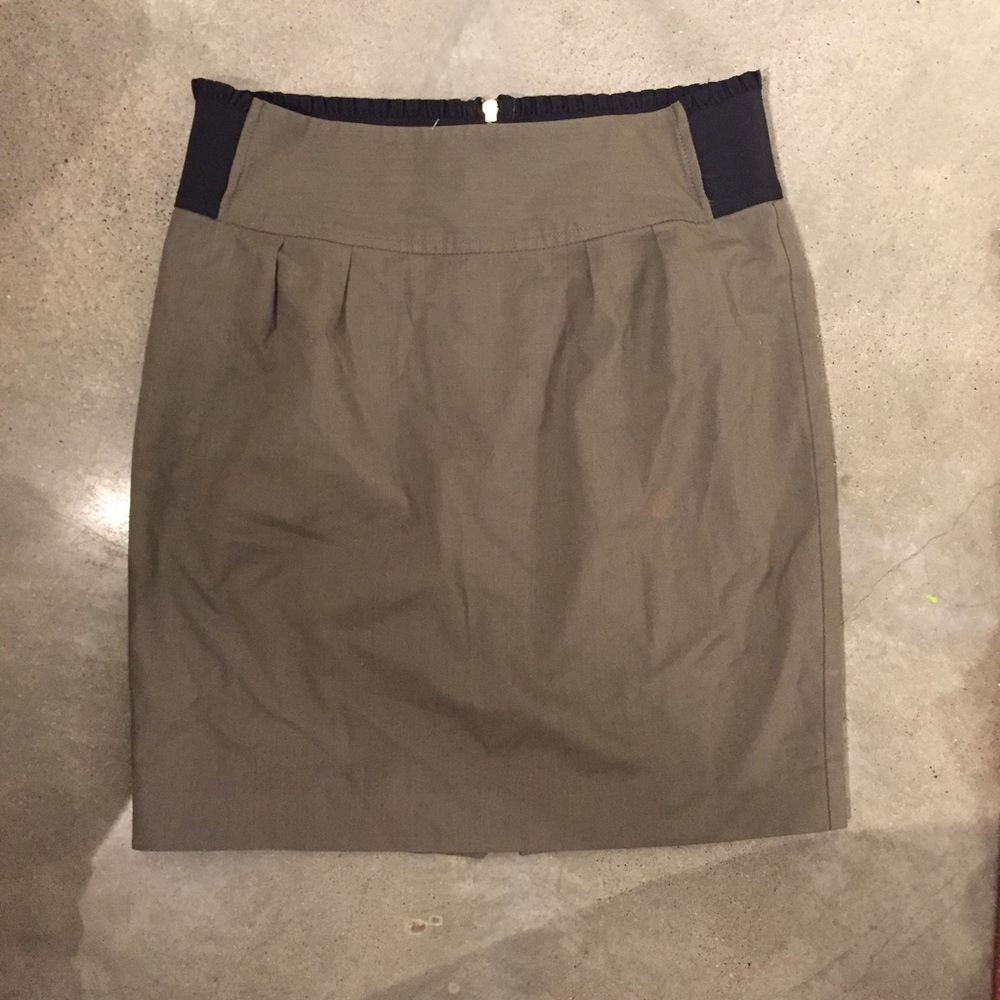 Olive pencil skirt