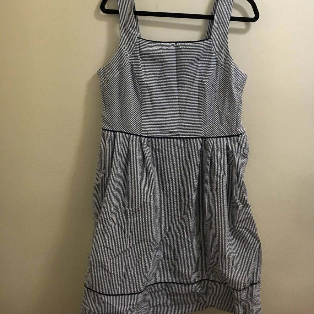 Land's End Size 12 Dress with Blue & White stripes
