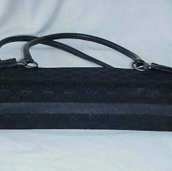 GUCCI-Authen Black Canvas/leather. FAB! - Picture 3 of 7