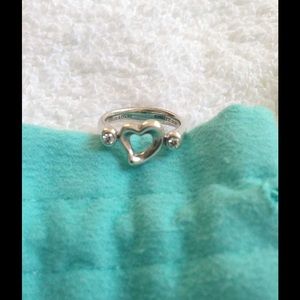 Tiffany & Co heart ring with two diamonds