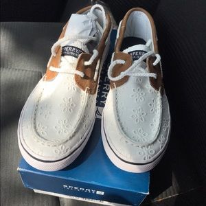 Size 4.5 White Eyelet Sperrys BRand new