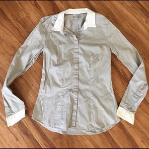 H&M Grey/White Blouse