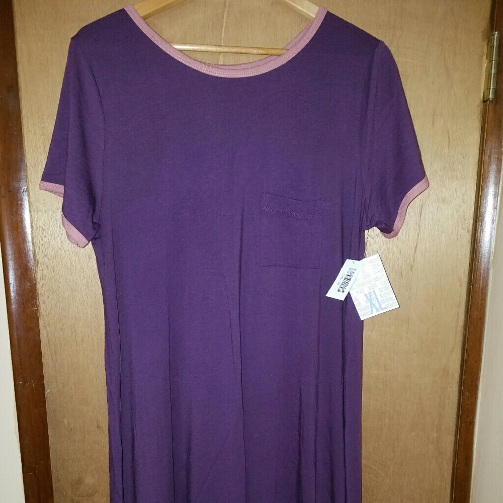 LuLaRoe XL Plum & Mauve Carly dress