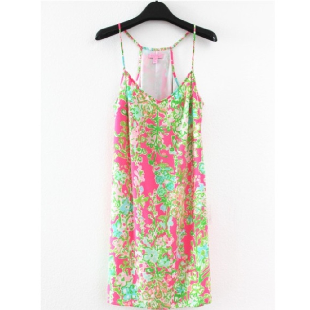 NWOT🎉Lilly Dusk Silk Slip Dress flamingo pink