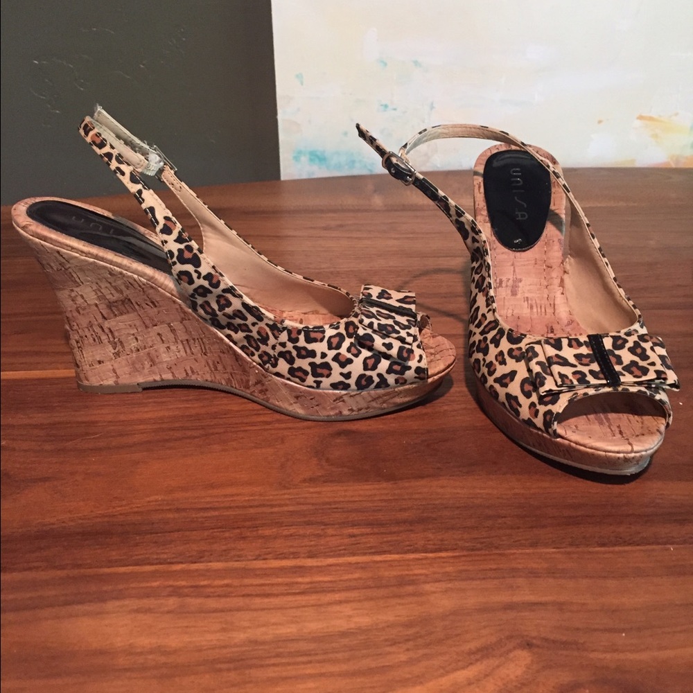 Unisa Leopard Wedge
