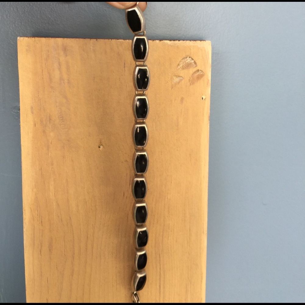 Black Onyx & Silver (925) Bracelet.