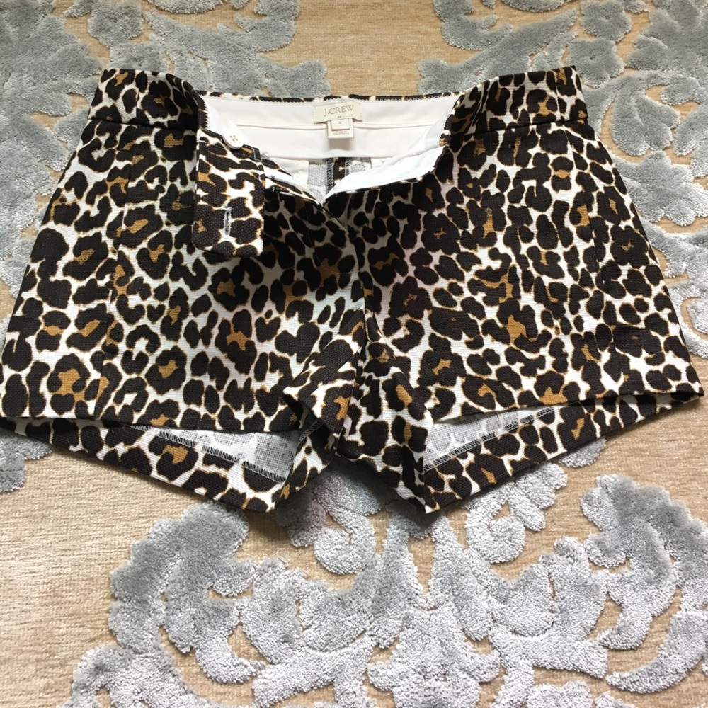 J. Crew 3” chino leopard shorts NWOT