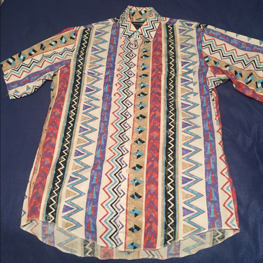 Vintage Wrangler Short Sleeved Button Up - Sz M