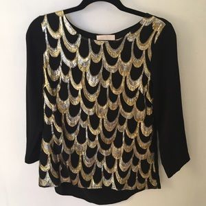 NWOT Anthro. Metallic Patterned Top