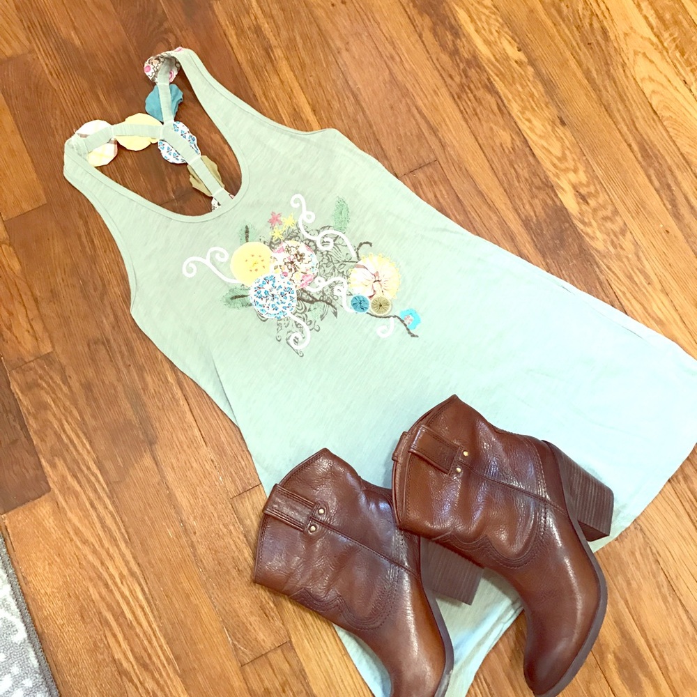 Floral Dress & Lucky Brand Booties BUNDLE