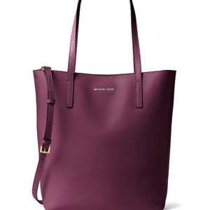 Michael Kors "Emry" Large Leather Tote -Plum
