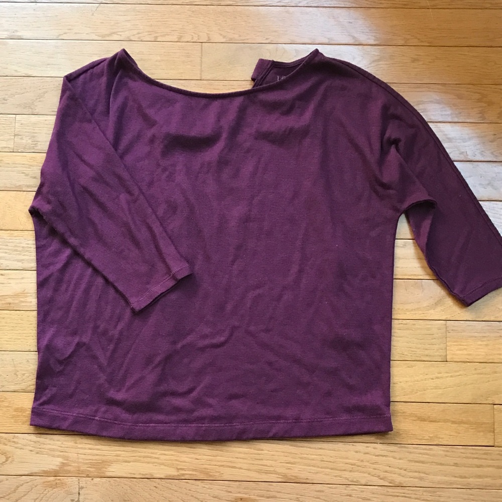 Loft purple quarter sleeve top