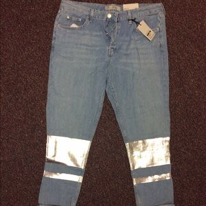 TOPSHOP JEANS WITH METALLIC DETAILS