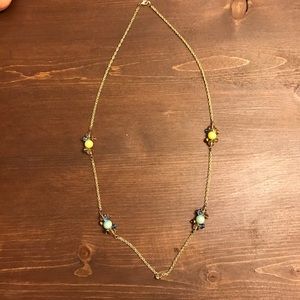 J Crew long gold beaded necklace