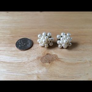 Pearl cocktail earrings- faux. Medium sized stud