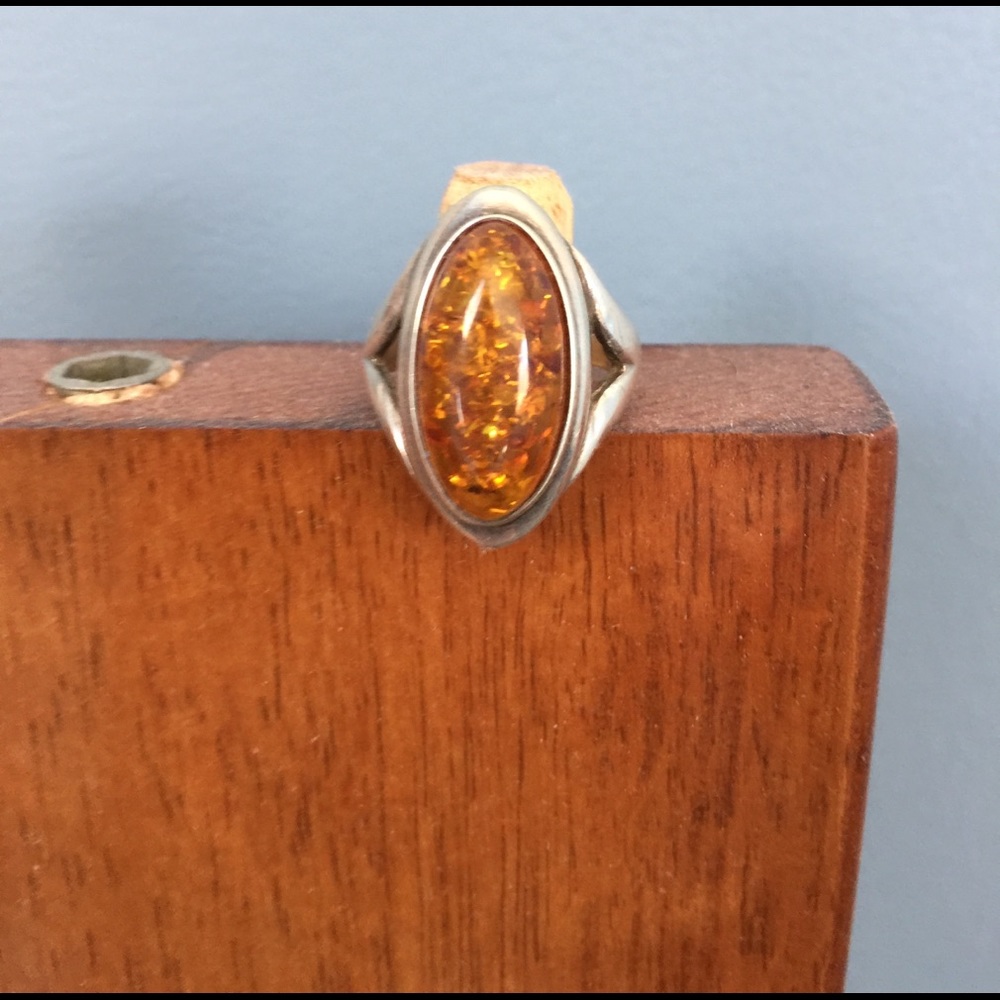 Amber Stone Ring