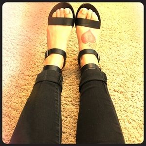 Black Ankle Strap Sandals
