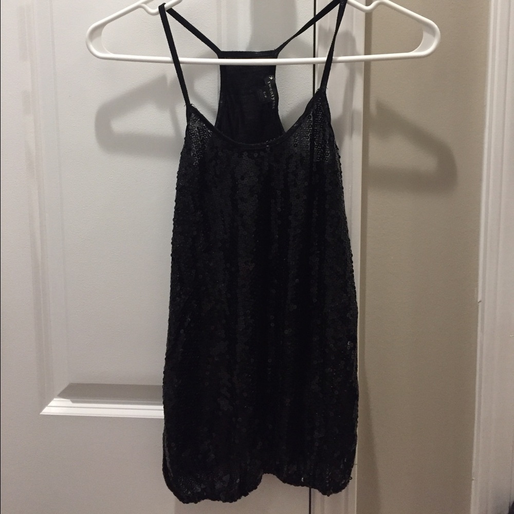 Black sequin tank