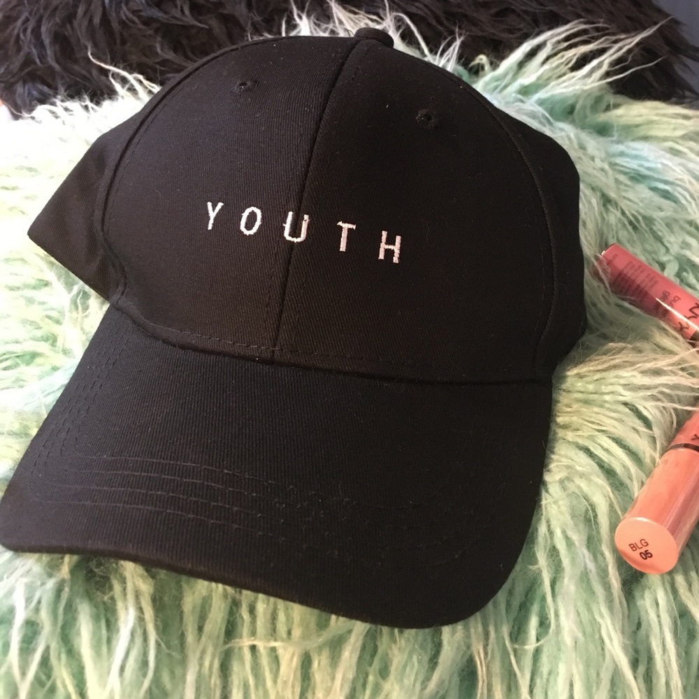 Youth Black and White Baseball Dad Hat