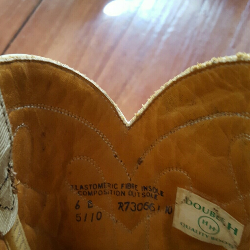 Vintage Double H Snakeskin Leather Boots - Picture 3 of 3